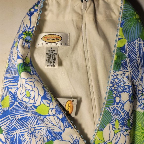 Talbots Maggy London Sleeveless Dress NWT 2 Petite Blue / Green - Picture 6 of 6